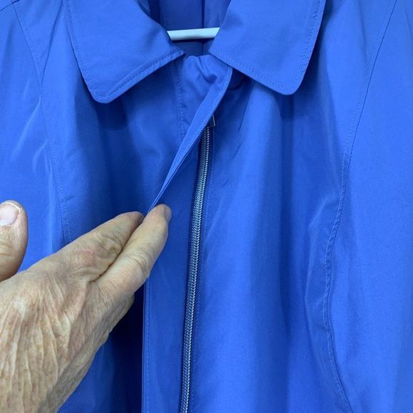 Chicos Sz 1X 18-20 Wind Breaker Spring Jacket Coat Purple Full Zip 3154 - Picture 4 of 10